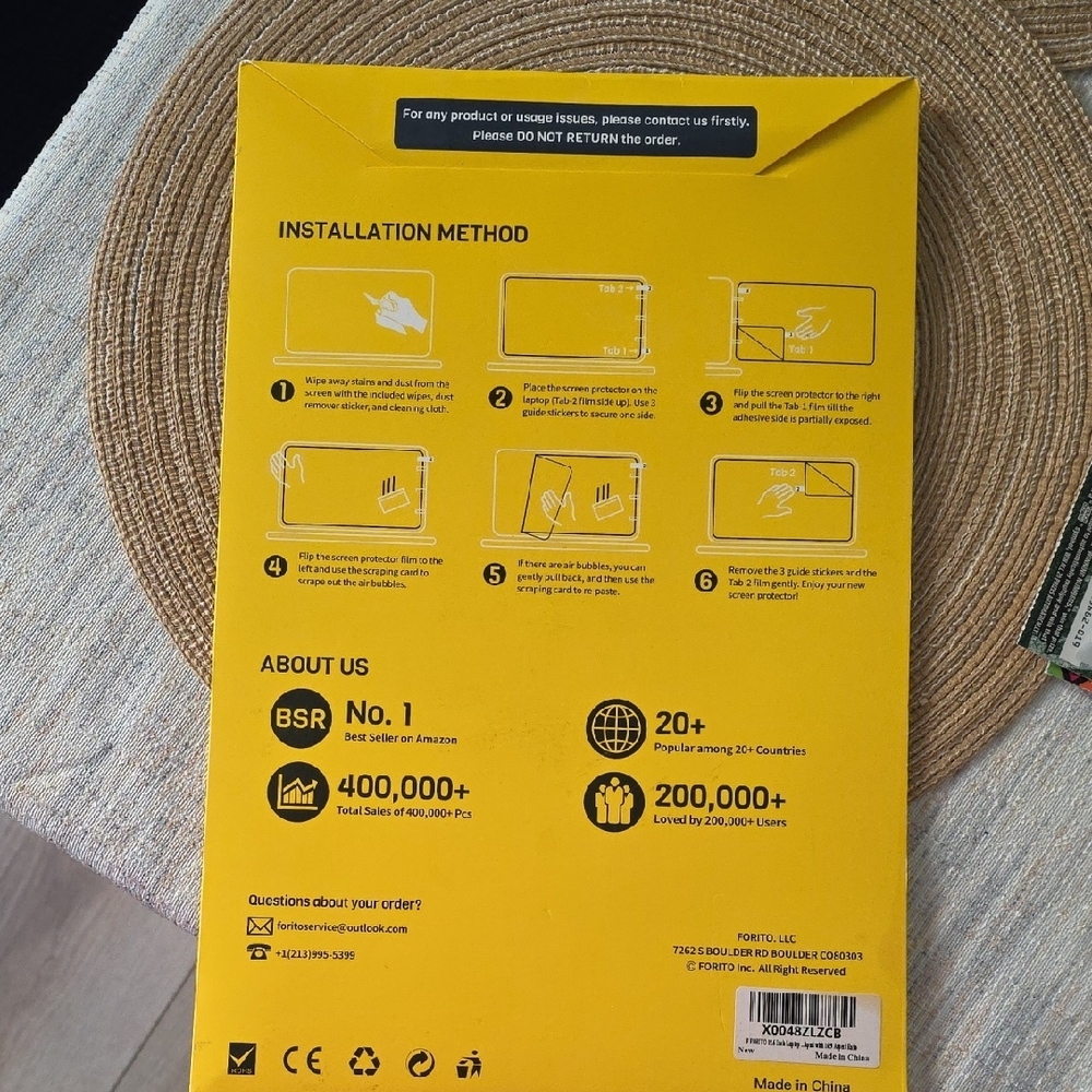 Yellow Privacy Screen Protector for 15.6" Laptops - Picture 2 of 2